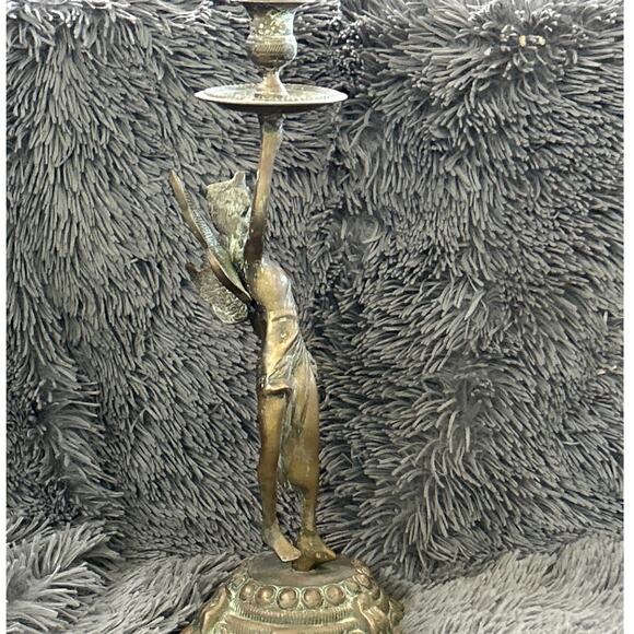 Antique Art Deco Greek Goddess Nike Statue Candleholder - Picture 4 of 6